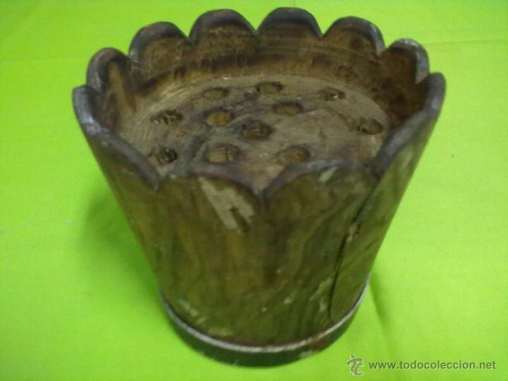 Antig&uuml;edades: TULIPANERO VIOLETERO FLORERO MADERA - Foto 4