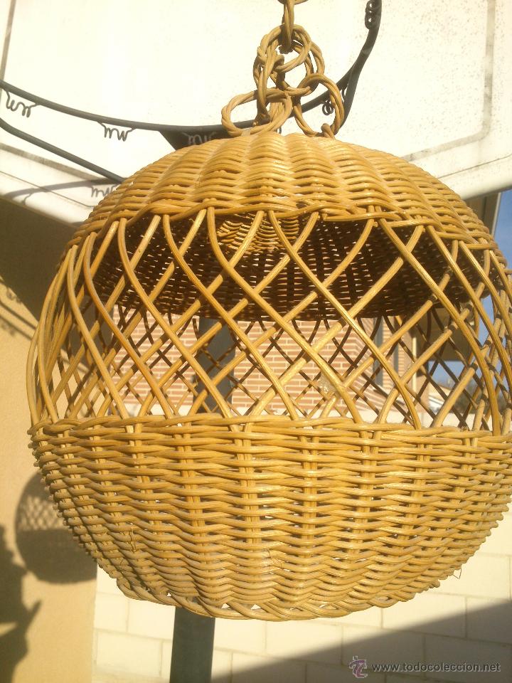 Antig&uuml;edades: ANTIGUA LAMPARA DE MIMBRE - Foto 3