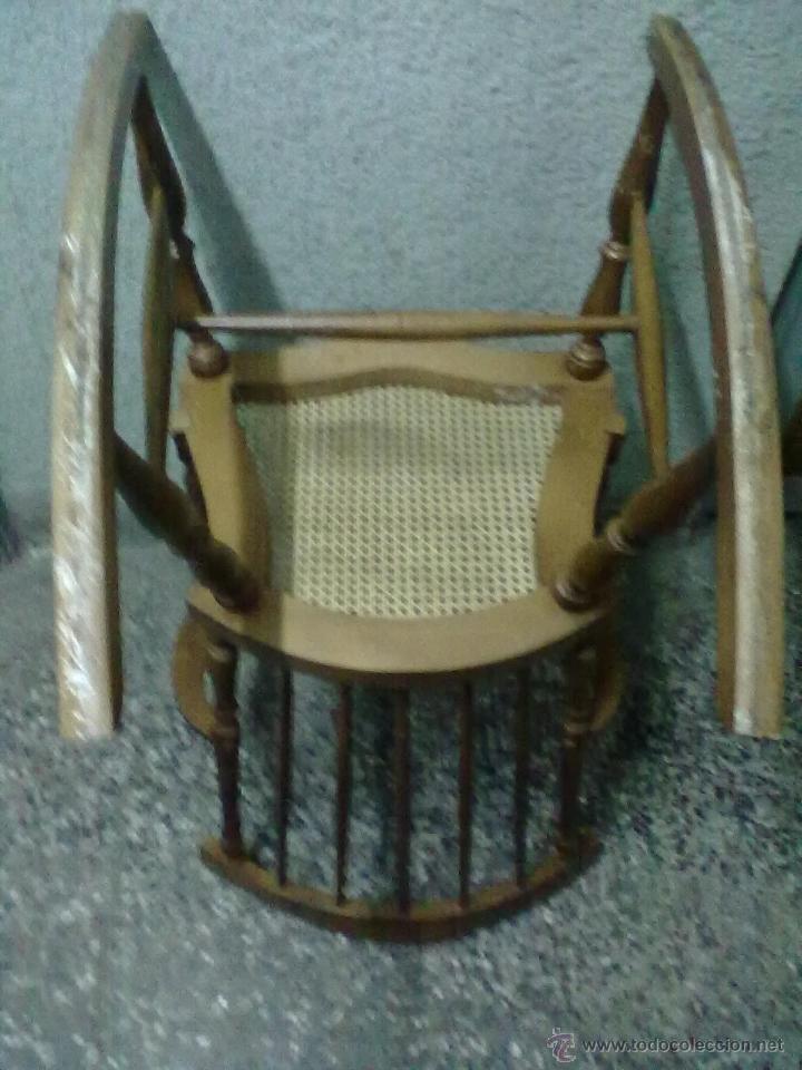 Antig&uuml;edades: SILLON WINDSOR MECEDORA ASIENTO REJILLA - Foto 4