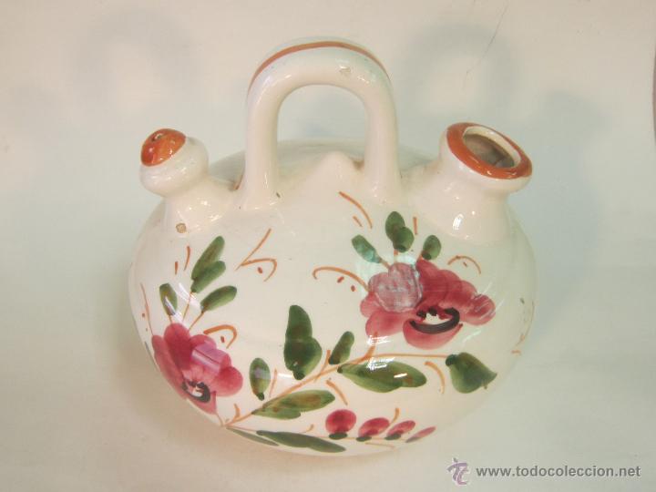 Antig&uuml;edades: botijo chato en ceramica popular - Foto 1