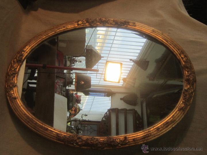 Antig&uuml;edades: ESPEJO EN MADERA CON PAN DE ORO - Foto 2
