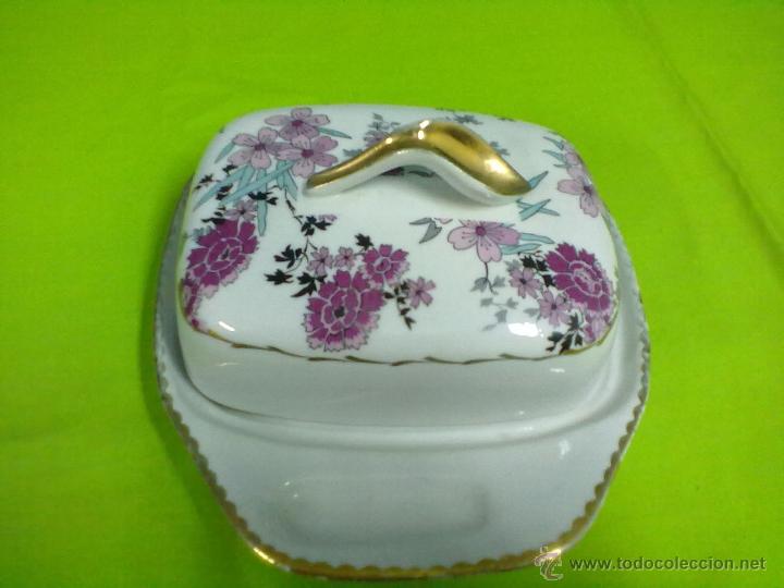 Antig&uuml;edades: MANTEQUILLERA PORCELANA HISPANIA - Foto 2