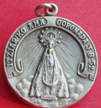 Antig&uuml;edades: medalla virgen de Itziar en plata de ley - 25mm - Foto 1