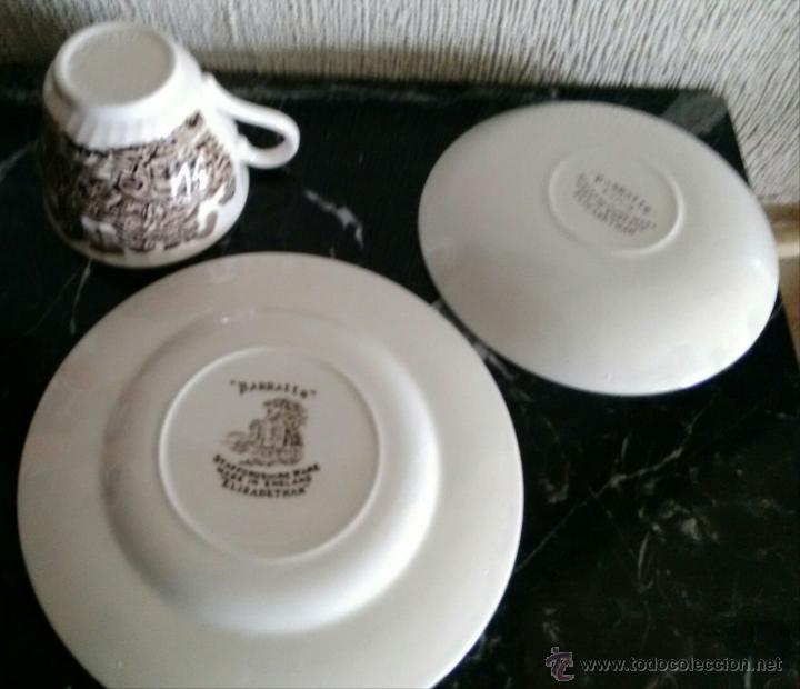 Antigüedades: Preciosos platos y taza café o té, porcelana inglesa - Foto 4 - 283332173