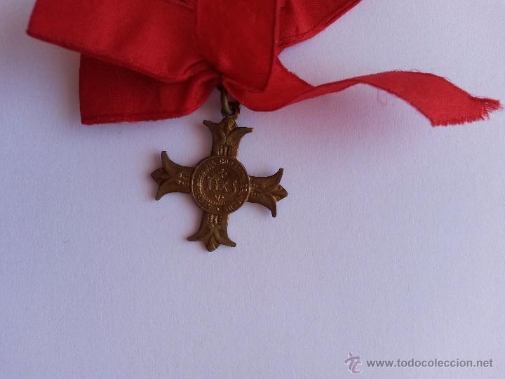 Antig&uuml;edades: Medalla apostolado del corazon de jesus de 2,5 x 2,3 cms - Foto 3