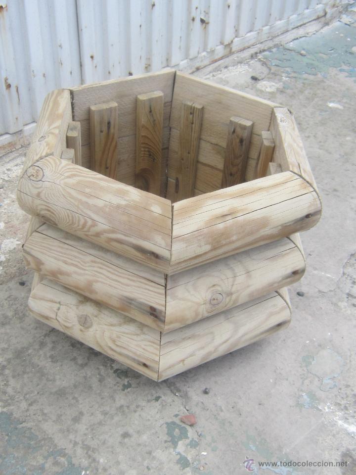 Antig&uuml;edades: MACETERO EN MADERA DE PINO - Foto 2