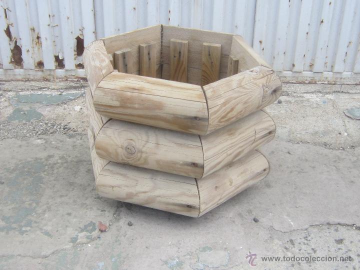 Antig&uuml;edades: MACETERO EN MADERA DE PINO - Foto 3