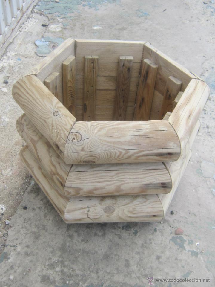 Antig&uuml;edades: MACETERO EN MADERA DE PINO - Foto 5