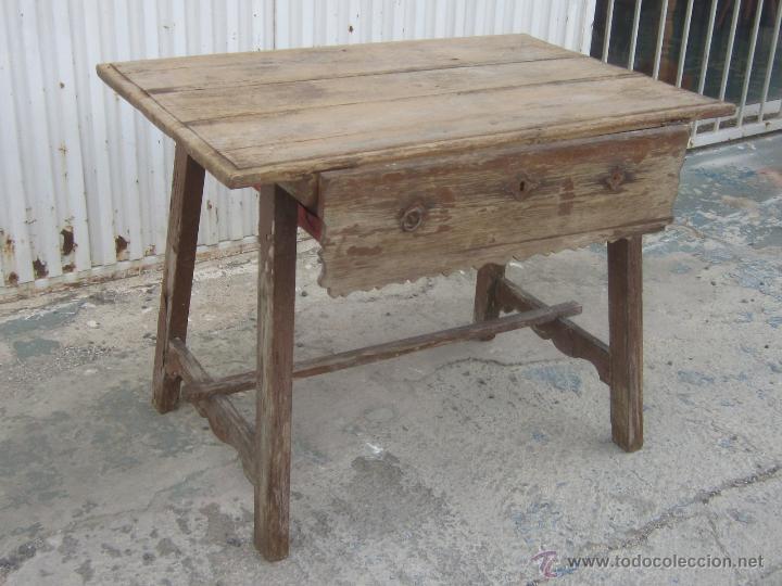 Antig&uuml;edades: MESA TOCINERA EN MADERA PINO DE CANADA - Foto 3