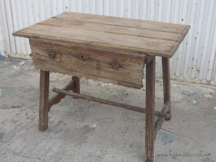Antig&uuml;edades: MESA TOCINERA EN MADERA PINO DE CANADA - Foto 4