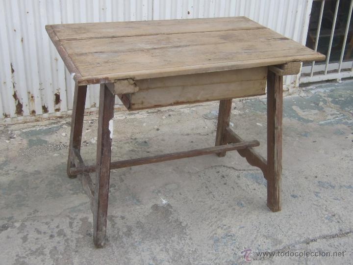Antig&uuml;edades: MESA TOCINERA EN MADERA PINO DE CANADA - Foto 5