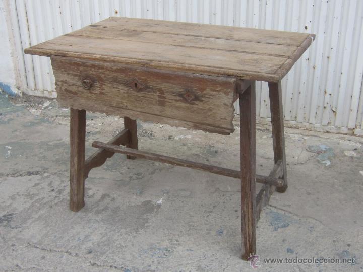 Antig&uuml;edades: MESA TOCINERA EN MADERA PINO DE CANADA - Foto 6