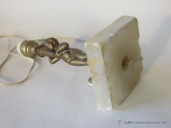 Antig&uuml;edades: pie de lampara de sobremesa en bronce y marmol - Foto 2