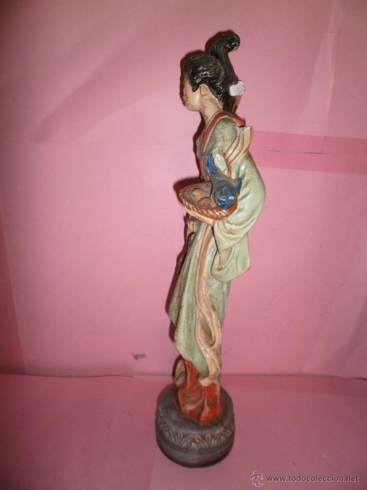 Antig&uuml;edades: FIGURA S-XIX DE MUJER JAPONESA - Foto 4