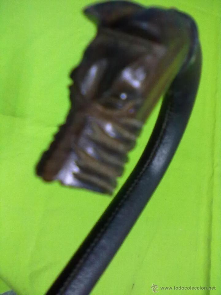 Antig&uuml;edades: MANGO SOMBRILLA MADERA CABEZA DE PERRO - Foto 3