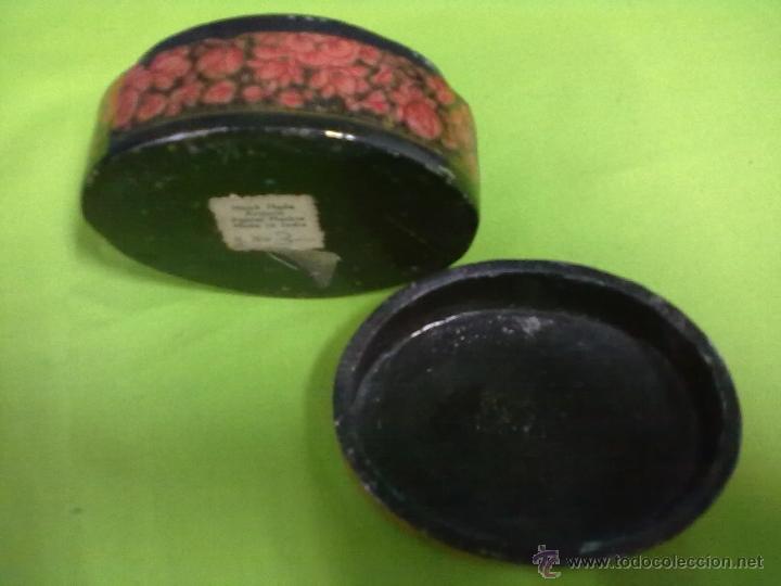 Antig&uuml;edades: OVALADA CAJA PAPIER MACHE FLORIDA - Foto 3