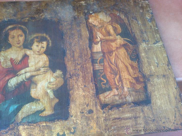 Antig&uuml;edades: TABLA EN DORADO CON ESCENAS RELIGIOSAS - Foto 5