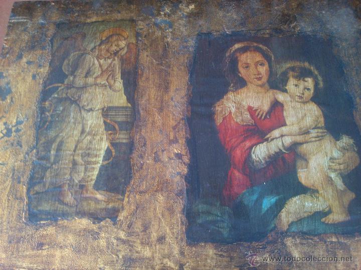 Antig&uuml;edades: TABLA EN DORADO CON ESCENAS RELIGIOSAS - Foto 6