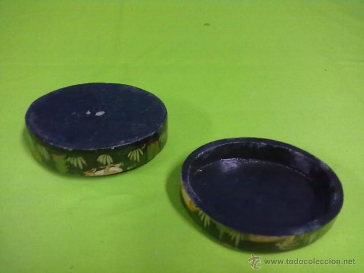 Antig&uuml;edades: CAJA OVALADA PAPIER MACHE ESCENA VISIRES - Foto 7