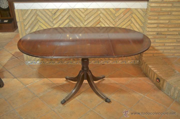 Antig&uuml;edades: MESA EXTENSIBLE INGLESA PEMBROKE DE MADERA CON ALAS EXTENSIBLE Y GARRAS DE LEON - Foto 3
