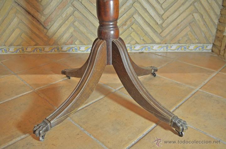 Antig&uuml;edades: MESA EXTENSIBLE INGLESA PEMBROKE DE MADERA CON ALAS EXTENSIBLE Y GARRAS DE LEON - Foto 5