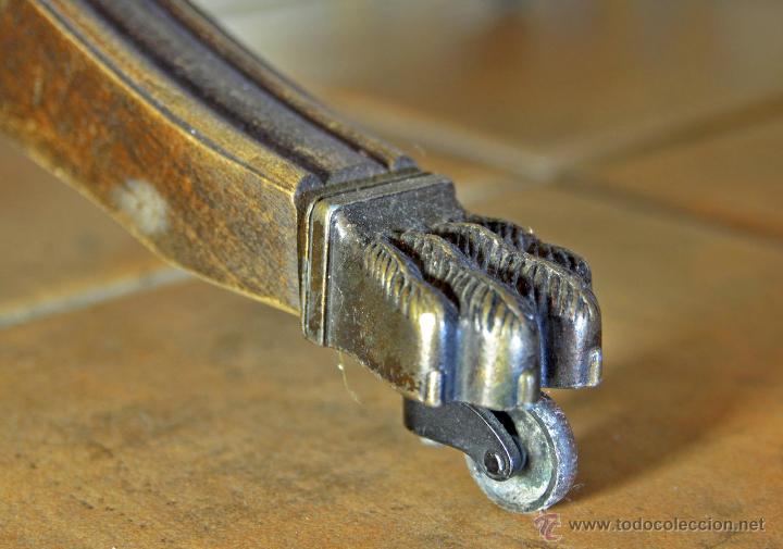 Antig&uuml;edades: MESA EXTENSIBLE INGLESA PEMBROKE DE MADERA CON ALAS EXTENSIBLE Y GARRAS DE LEON - Foto 6