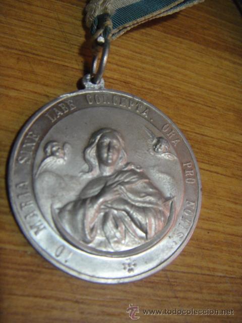 Antig&uuml;edades: medalla religiosa con cinta - Foto 2