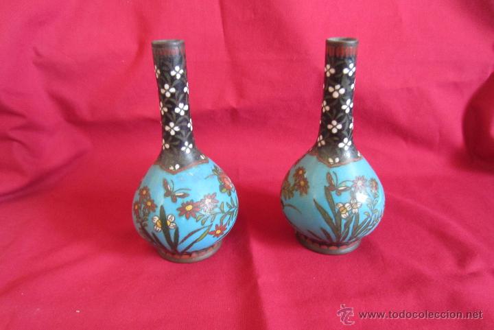 Antig&uuml;edades: PAREJA DE JARRONES CLOISONN&Eacute; - Foto 3
