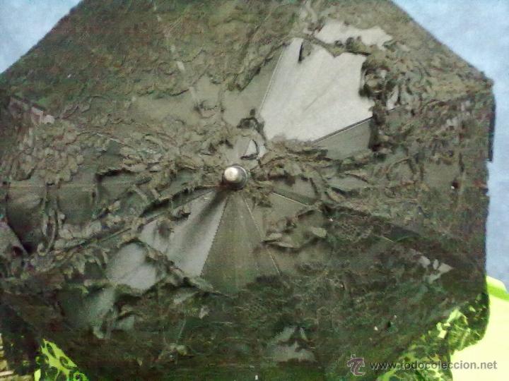 Antig&uuml;edades: SOMBRILLA LUTO MADERA EBONIZADA Y TALLADA - Foto 6