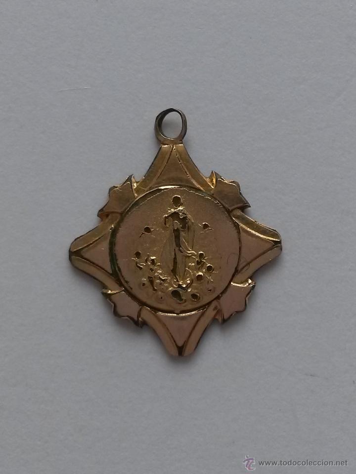 Antig&uuml;edades: Medalla de virgen de 1,9 x 1,7 cms - Foto 1
