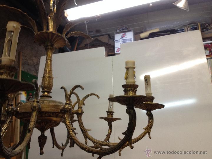 Antig&uuml;edades: LAMPARA BRONCE 8 BRAZOS - Foto 3