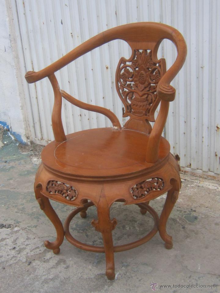 Antig&uuml;edades: SILLON EN MADERA TALLADA - Foto 3