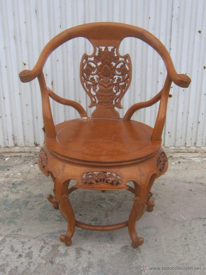 Antig&uuml;edades: SILLON EN MADERA TALLADA - Foto 4