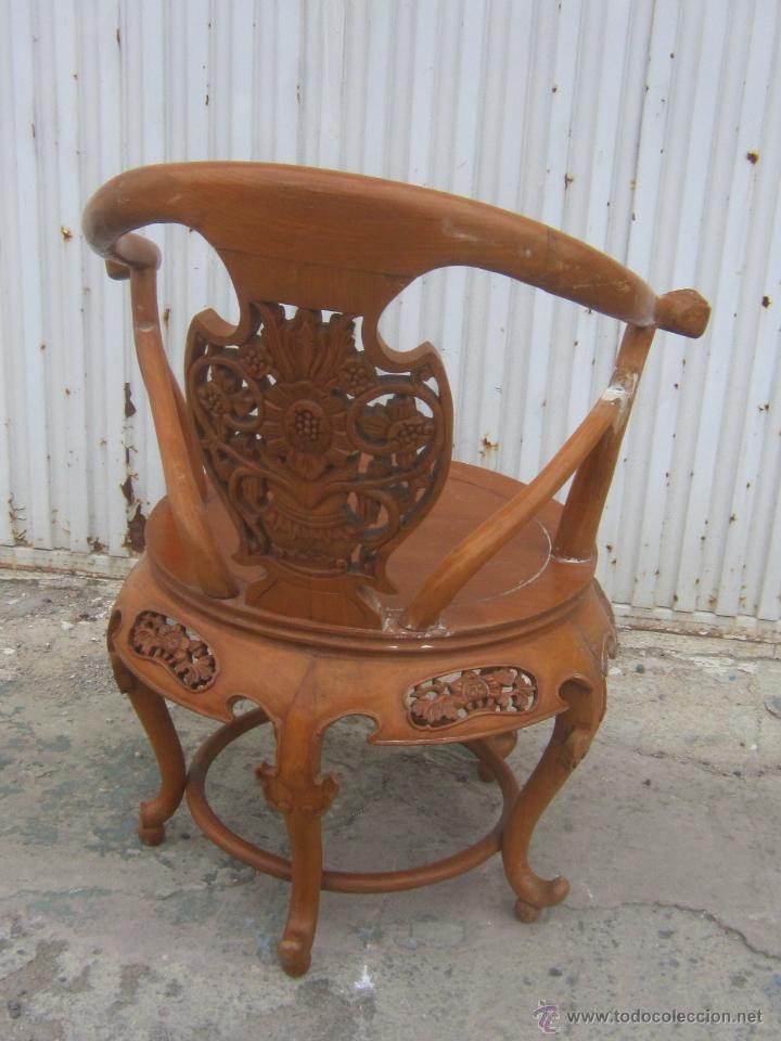Antig&uuml;edades: SILLON EN MADERA TALLADA - Foto 6
