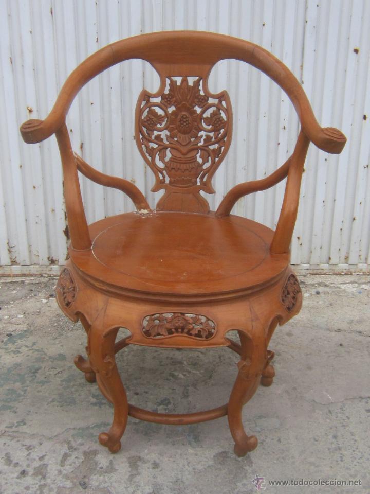 Antig&uuml;edades: SILLON EN MADERA TALLADA - Foto 8