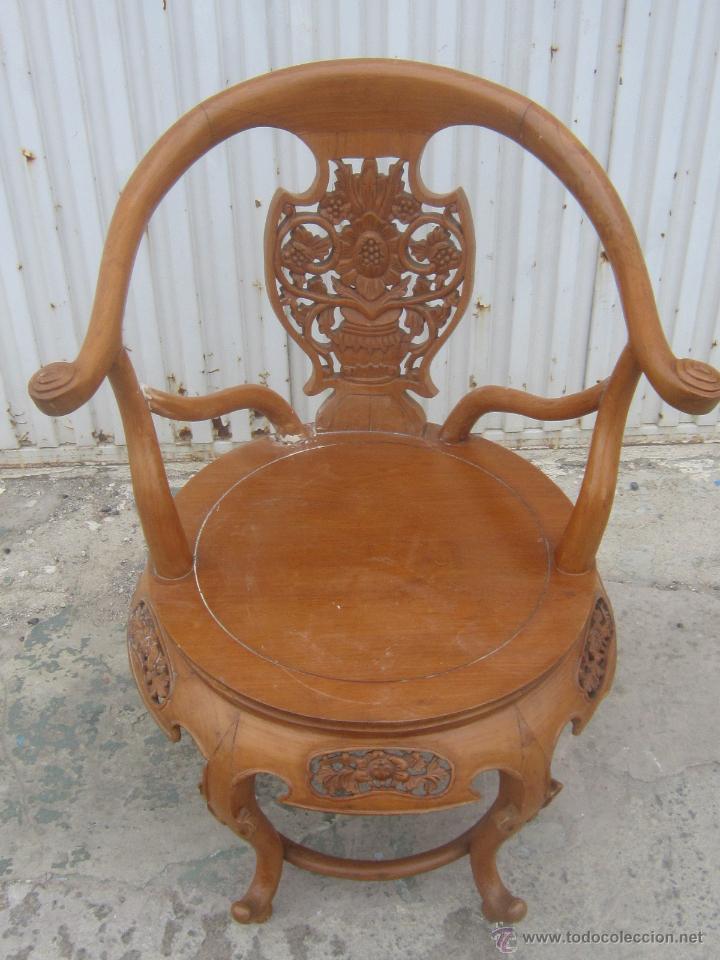 Antig&uuml;edades: SILLON EN MADERA TALLADA - Foto 9
