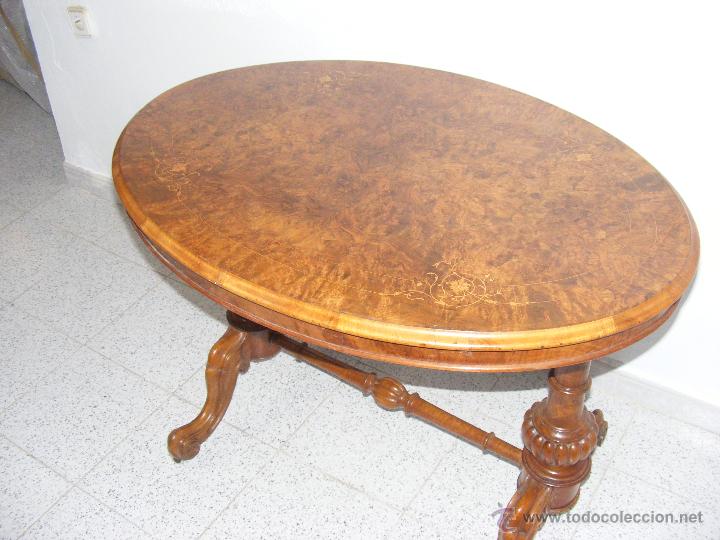 Antig&uuml;edades: Mesa ovalada victoriana - Foto 8