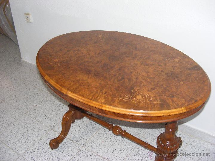 Antig&uuml;edades: Mesa ovalada victoriana - Foto 9