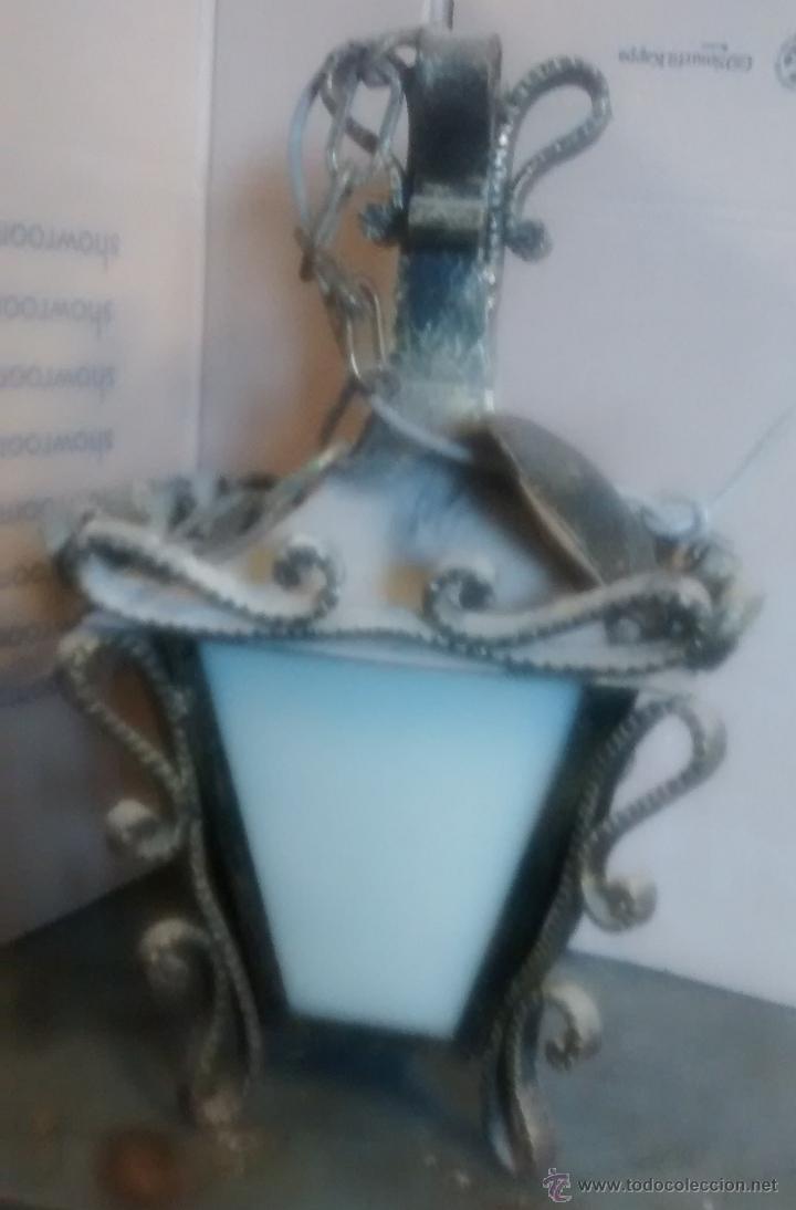 Antig&uuml;edades: Farol de 45 cms de forja - Foto 2