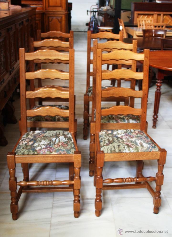 Antig&uuml;edades: 6 SILLAS EN ROBLE MACIZO. REF. 5855 - Foto 2