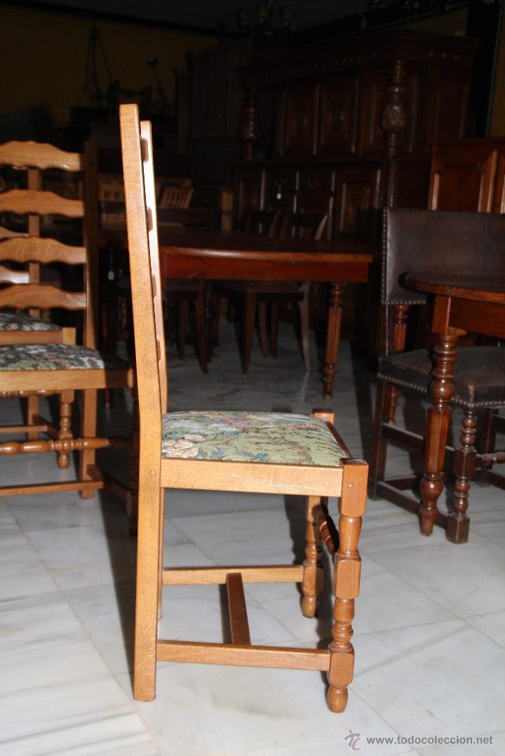 Antig&uuml;edades: 6 SILLAS EN ROBLE MACIZO. REF. 5855 - Foto 4