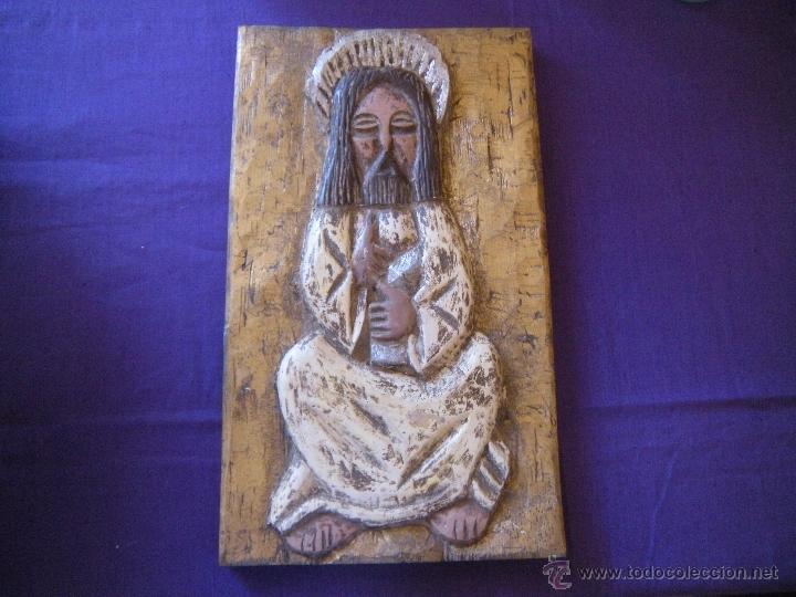 Antig&uuml;edades: RELIEVE EN MADERA TALLADA CRISTO. - Foto 1