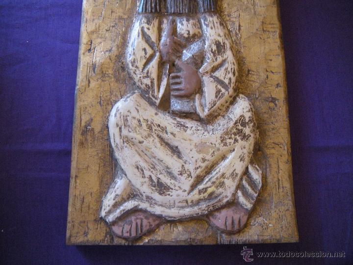 Antig&uuml;edades: RELIEVE EN MADERA TALLADA CRISTO. - Foto 4