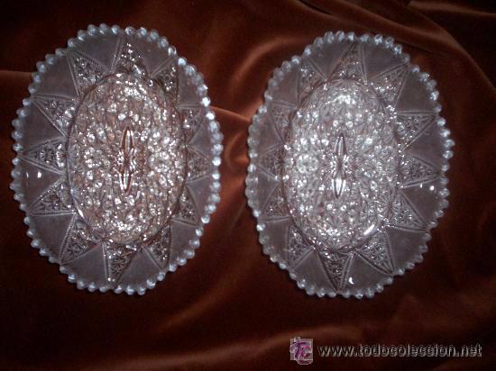 Antig&uuml;edades: Pareja bandejas cristal - Foto 1