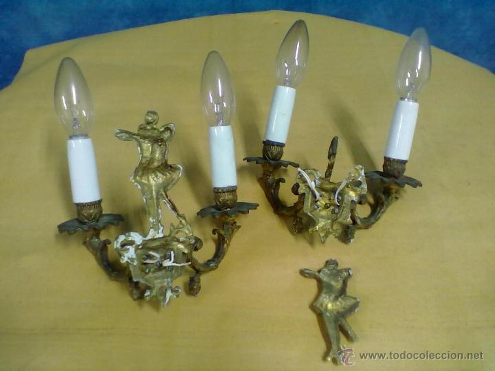 Antig&uuml;edades: BAILARINES DOS APLIQUES BRONCE PARA RESTAURAR - Foto 5