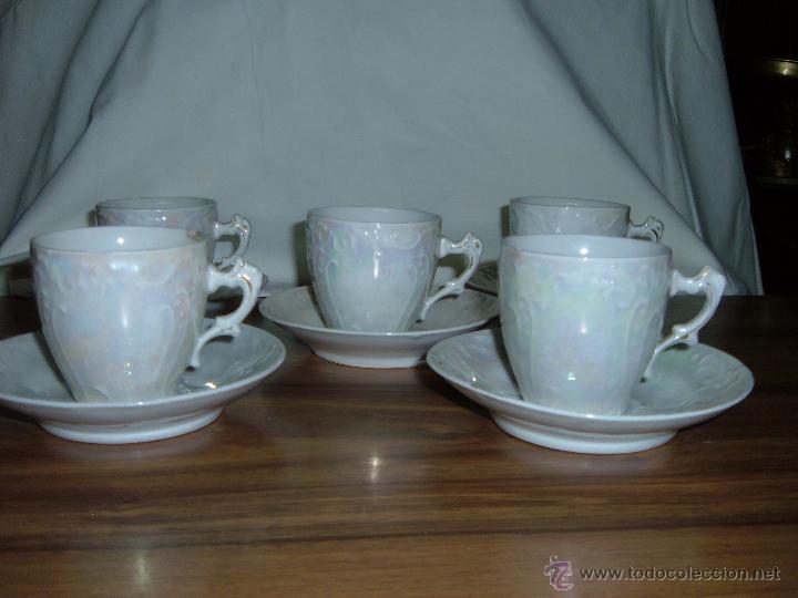Antig&uuml;edades: 5 tazas antiguas nacaradas - Foto 1
