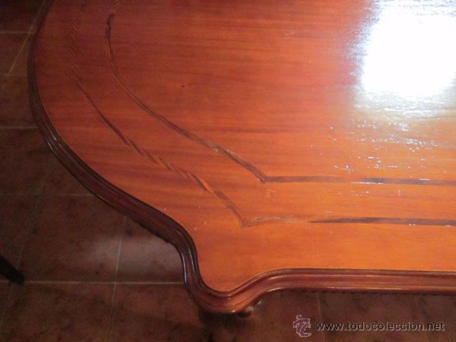 Antig&uuml;edades: G Mesa de comedor en caoba con marqueteria y lazos - Foto 5