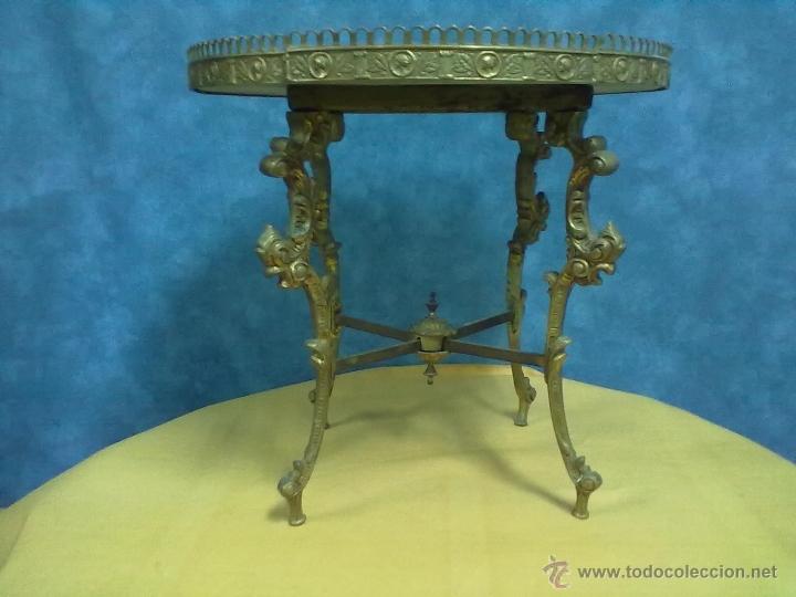 Antig&uuml;edades: MESA BRONCE ENCIMERA MARMOL - Foto 2