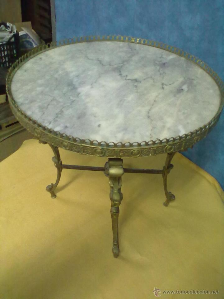 Antig&uuml;edades: MESA BRONCE ENCIMERA MARMOL - Foto 3
