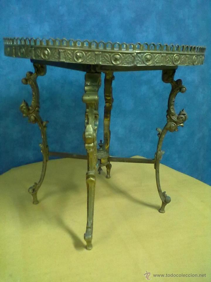 Antig&uuml;edades: MESA BRONCE ENCIMERA MARMOL - Foto 4